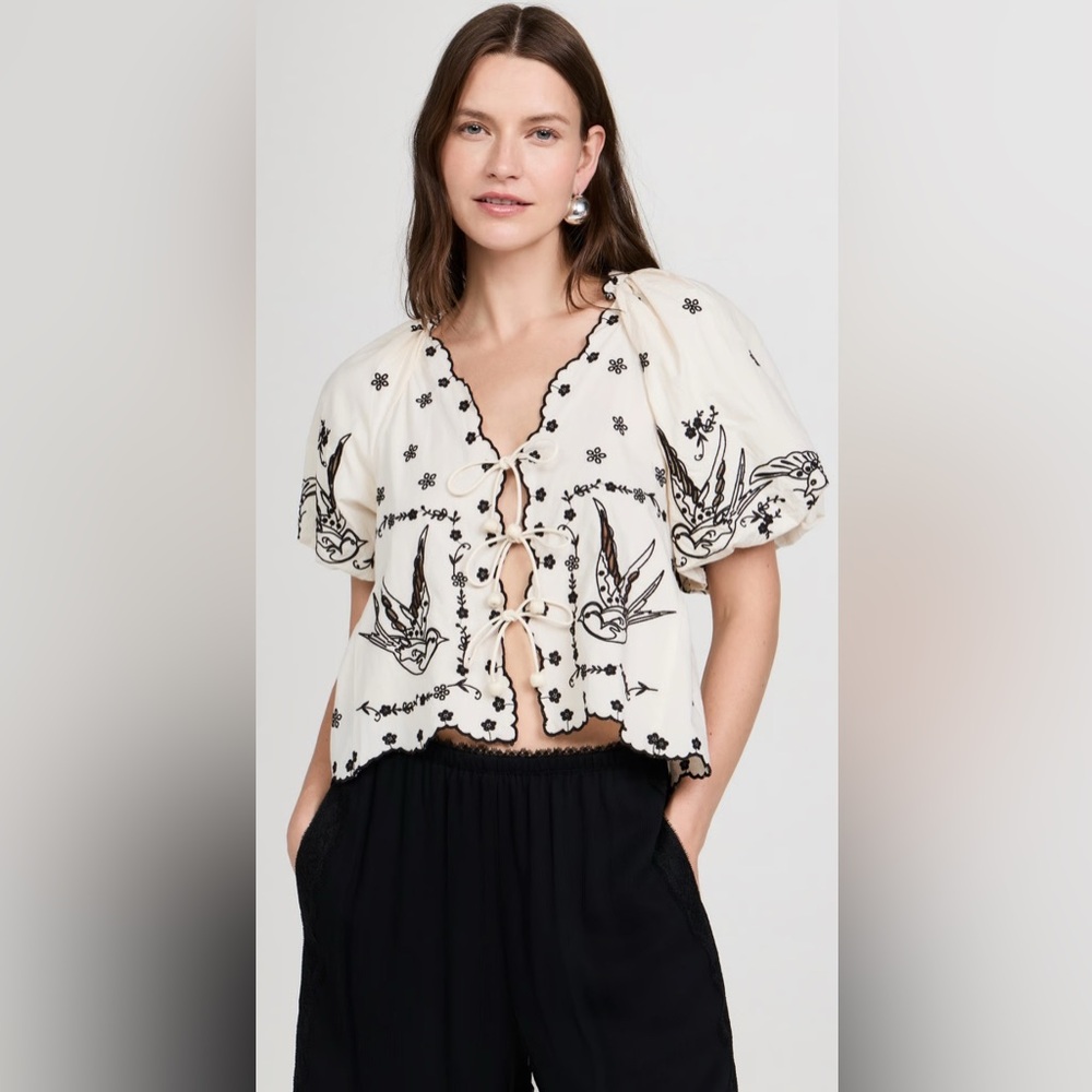SEA NY Kingsley Embroidery Cotton Blouse size XS. BNWT